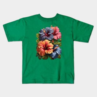 Fantasy Florals Hawaiian Hibiscus Vector Art Kids T-Shirt